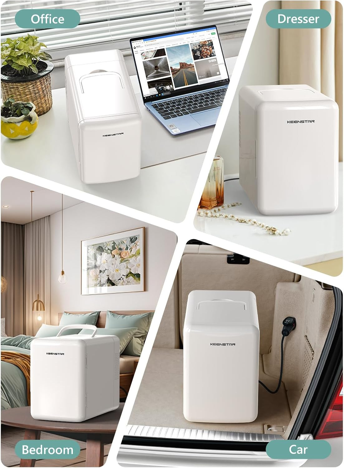 Mini Fridge, 6 Liter/8 Can Small Fridge, 110V AC/ 12V DC Cooler and Warmer for B