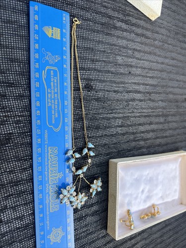 Vintage 1920s/1940s Original Boxed Costume Jewelry Necklace And Earrings Set - Picture 8 of 9