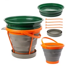 ASR Outdoor 1/4" Classifier Screen Set with 10L Collapsible Bucket Gold Panning