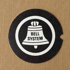 Bell System Rotary Telephone Dial Card Insert 1.5" Black Background