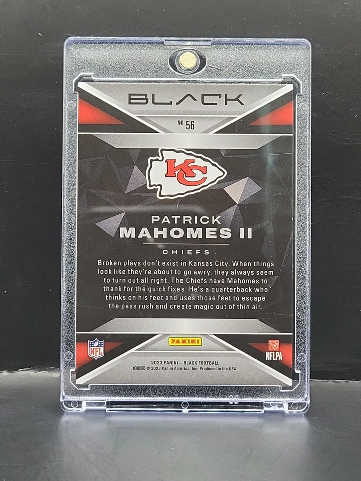 2023 Panini Black - Patrick Mahomes #56 Sapphire Refractor #/35 Chiefs - Image 2 of 3