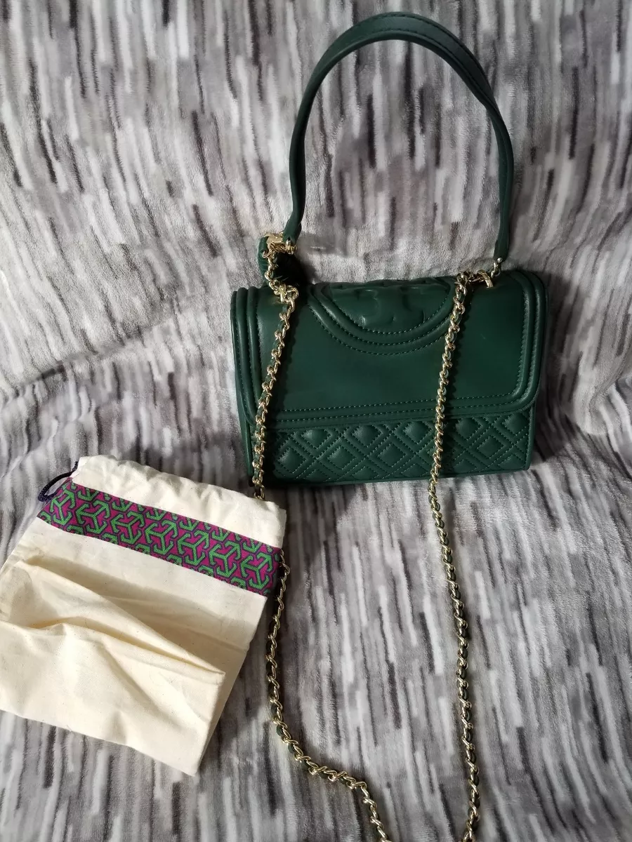 Tory Burch Fleming Small Convertible Shoulder Bag in Green