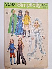Doll Clothing NO WEDDING DRESS 15 1/2" Simplicity 9698 Sewing Pattern Cut VTG