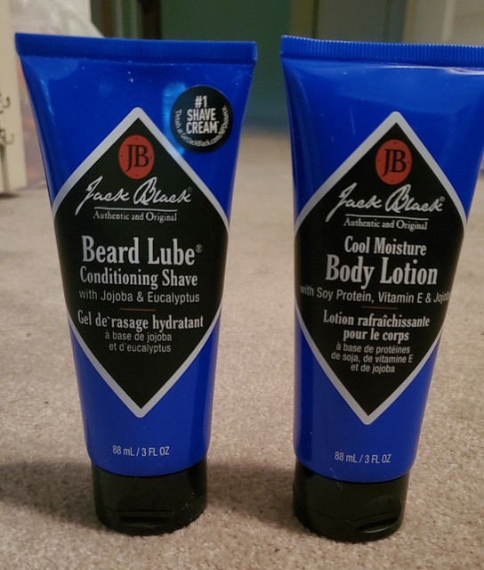 Jack Black Beard Lube & Cool Moisture Body Lotion LOT 3oz/88mL Each