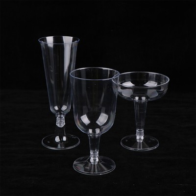 10Pcs Plastic Clear Champagne Cocktail Bar Cups Toasting Glasses Drinkware