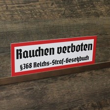 Schild Rauchen verboten §368 30cm x 10cm Warnschild Hinweisschild Deko Retro