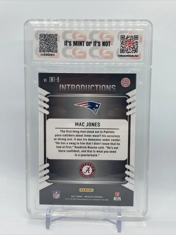 2021 Absolute Mac Jones CG Graded 10 Mint - Image 2 of 2