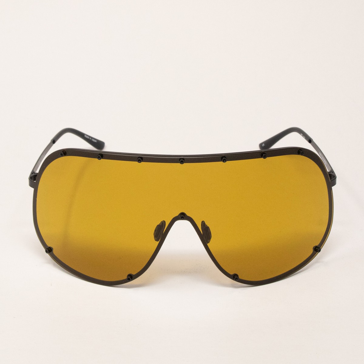 Rick Owens Shield Mask Black/Breen Brown Lens Sunglasses | eBay