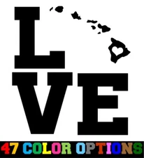 Vinyl Decal Truck Car Sticker Laptop - Home State Map Outline Love Hawaii