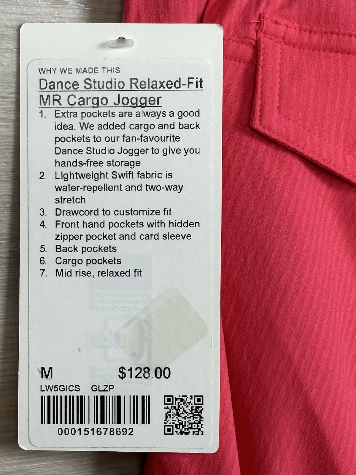 Lululemon Dance Studio Relaxed Fit MR Cargo Jogger Size M Glaze Pink GLZP 78692 image 5