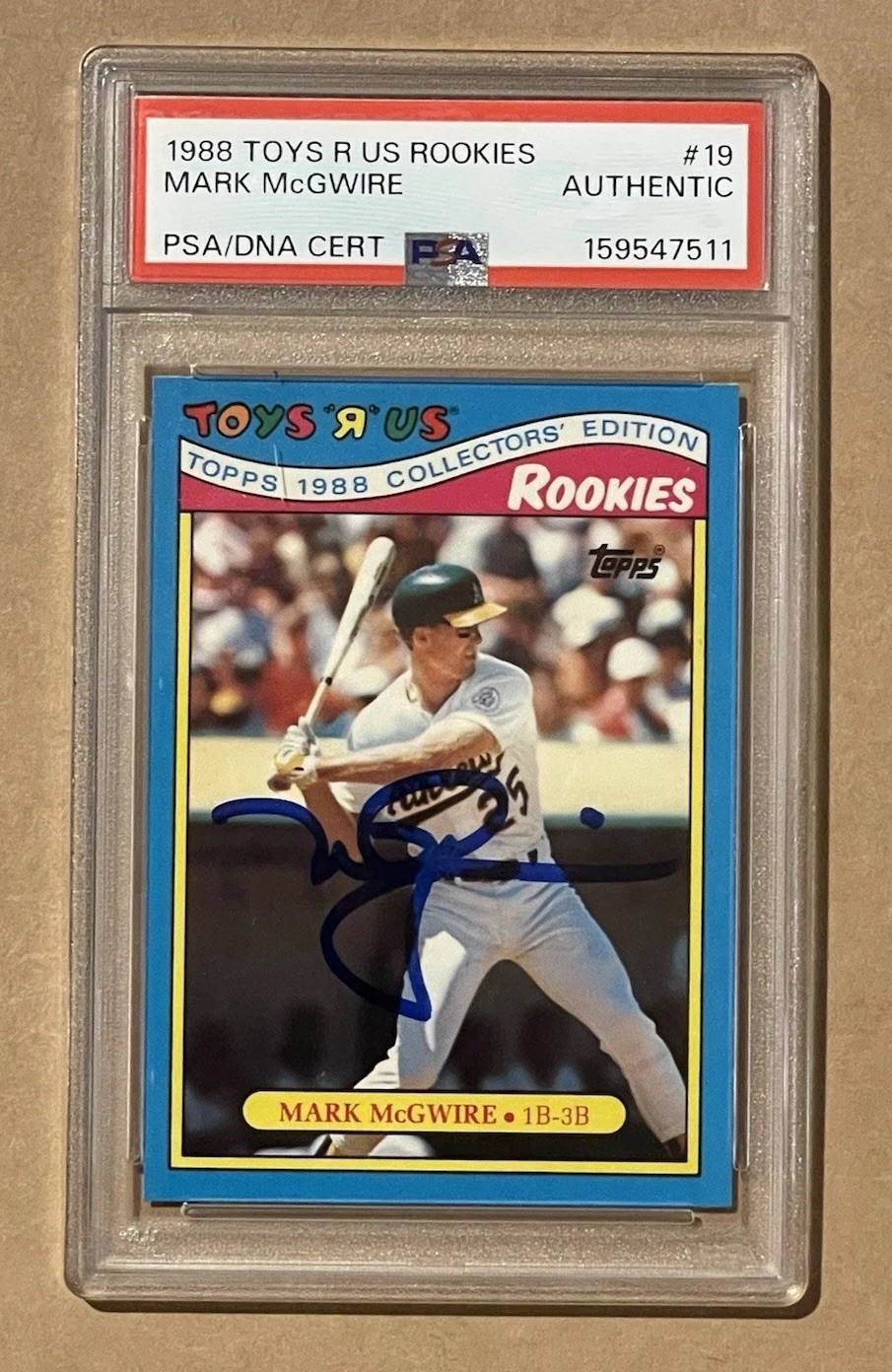 1988 Topps Toys R Us Rookies - #19 Mark McGwire - PSA Authentic/Auto Auth