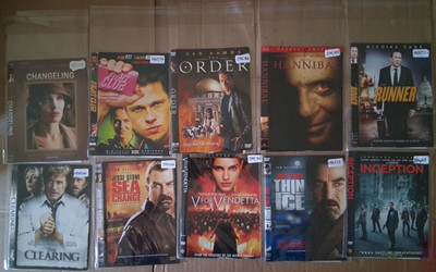 Lot of 10 Mystery Suspense Thriller DVDs/ Inception/ Artwork & DVD ONLY