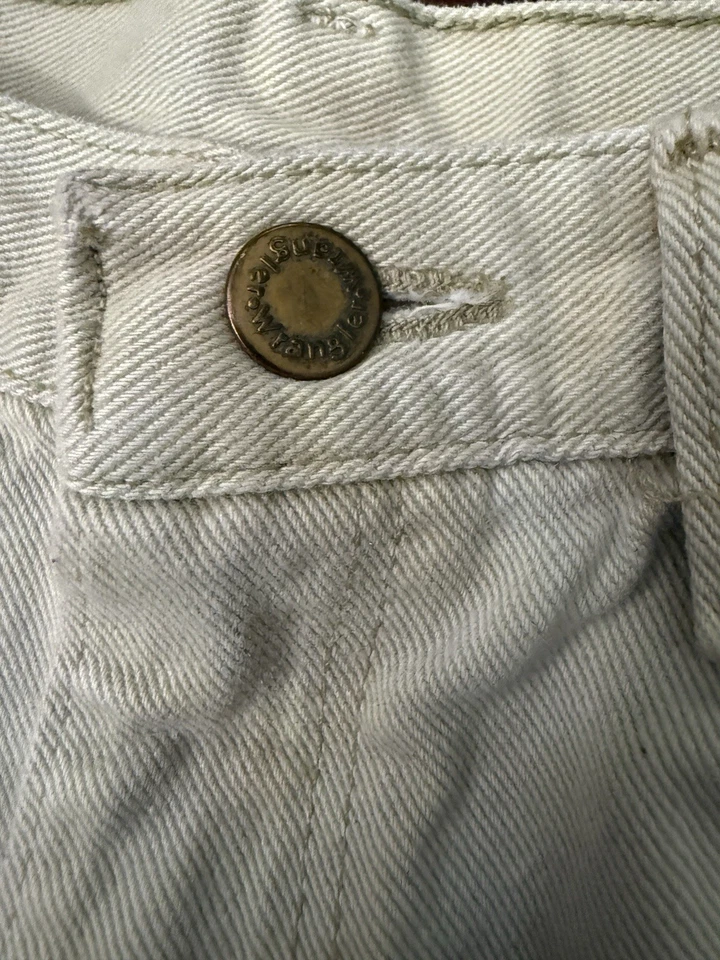 Pantalones Cortos Denim Vintage Wrangler EE. UU. Beige 34 Calce Regular Años 90 Ropa de Trabajo Foto 4 de 4
