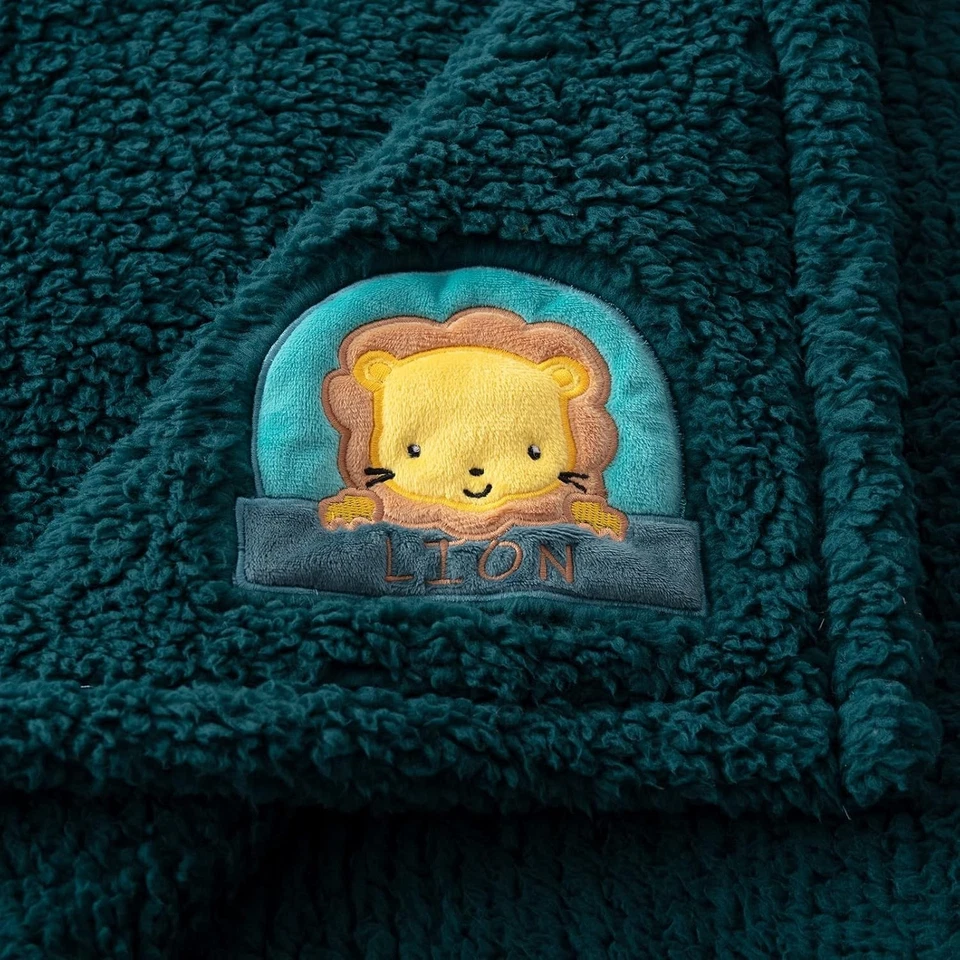 Manta de felpa Sherpa polar para bebé mantas de recepción verde esmeralda 33x43" Foto 4 de 4