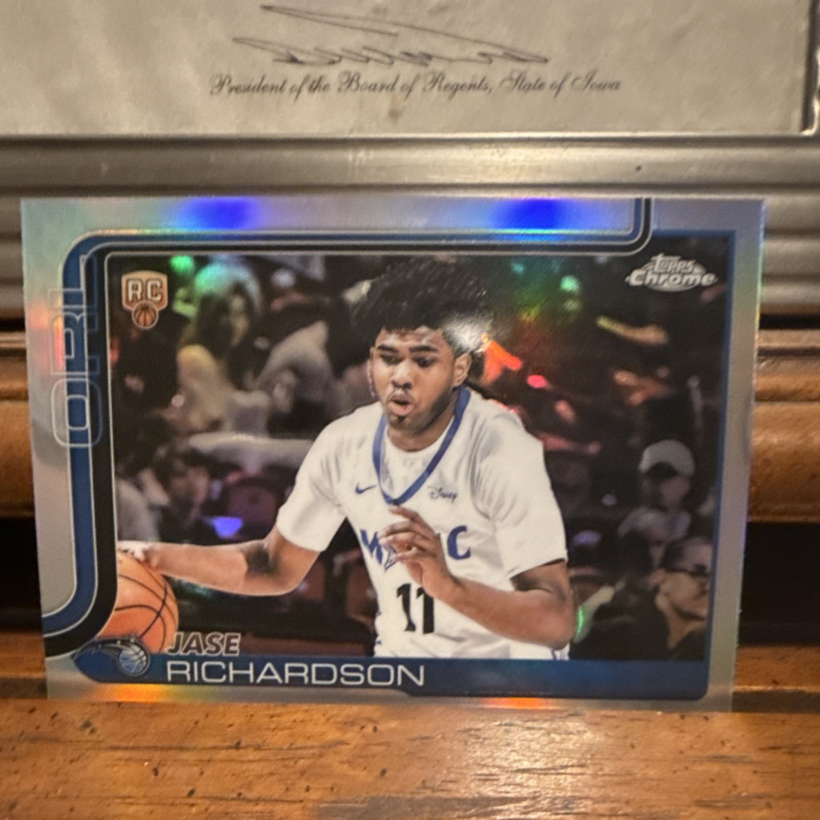 Topps Chrome 2025 Jase Richardson #275 Rookie Refractor Orlando Magic Basketball