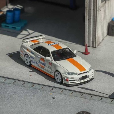 NISSAN Skyline GT-R (R34) NISMO - GULF  - creamwhite - FuJi 1:64