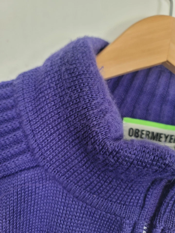 Vintage 80s/90s Obermeyer Ski Sweater 1/4 Zip Apres Ski Wool Blend Men's Size XL - Image 3 of 4
