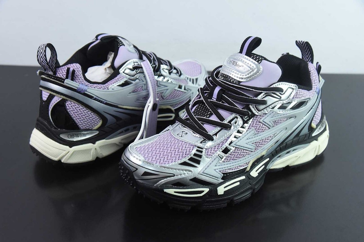 Off Arrow White Be Right Back Unisex Sneakers Lilac Purple Grey | eBay
