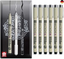 SAKURA Pigma Micron Pigment-Fineliner, schwarze Tinte, Brieftaschen-Sets