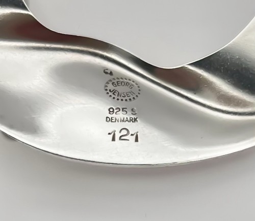 Georg Jensen Sterling Silver Long Pendant Necklace design #121 By Henning Koppel - Picture 7 of 12