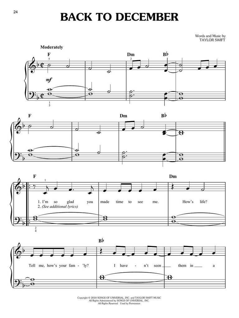 Taylor Swift Easy Piano Anthology - 2nd Edition Easy Piano Book [Softcover] Hal