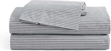Tommy Hilfiger Cotton Percale Sheet Set w/Pillowcase Twin Highland Ticking Strip