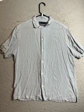 Allsaints  Venice  Short Sleeve Shirt Plain Grey Blue Ramskull Medium/relaxed