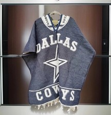 Poncho del equipo de fútbol americano Dallas Cowboys hecho a mano Sarape Jorongo puerta trasera día del juego