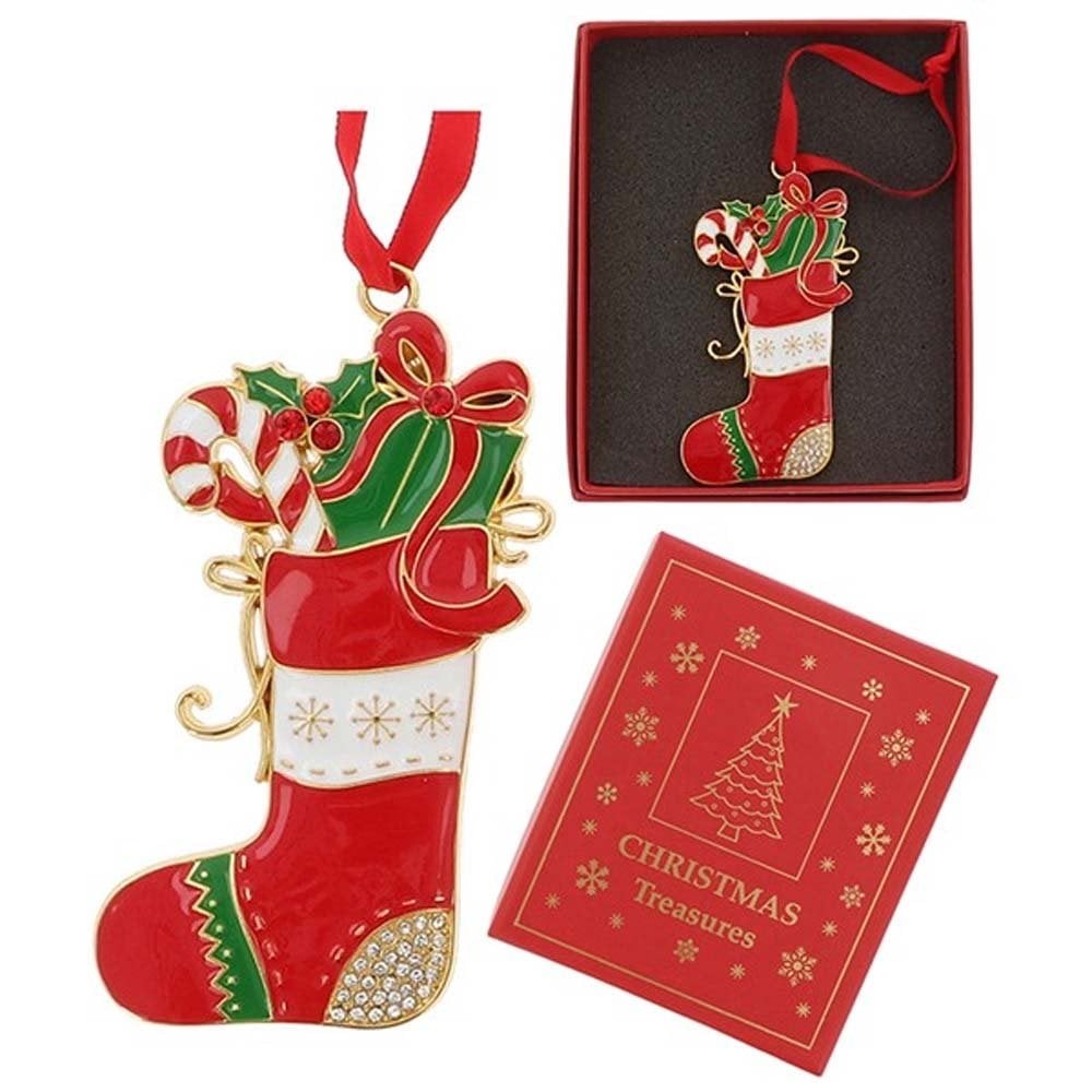 Xmas Treasures Stockings Gifts Boxed Hanging Decoration 355577