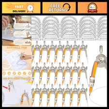 50 Pack Geometry Tool Set - Math Compass 6" Protractor for Students, Drawing,