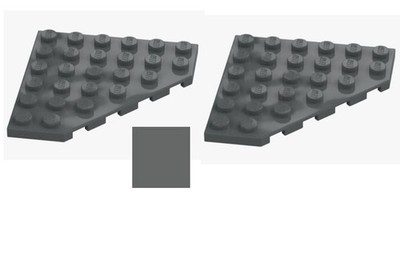 LEGO  2x Plate 6x6x45° Dark Stone Grey 6262023 / 6106 Beige 6x6 Star Wars