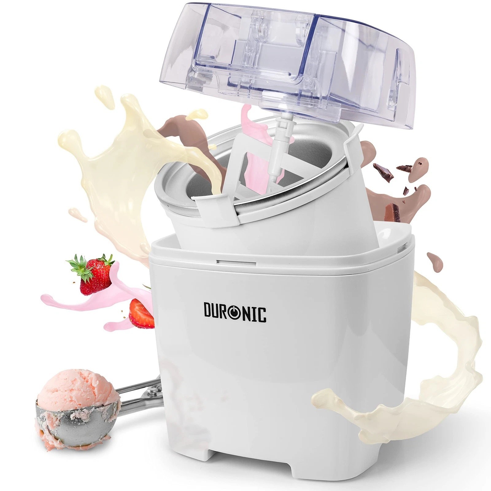 DURONIC ICE CREAM MAKER IM540 Homemade Gelato - Sorbet - Frozen - White - NEW