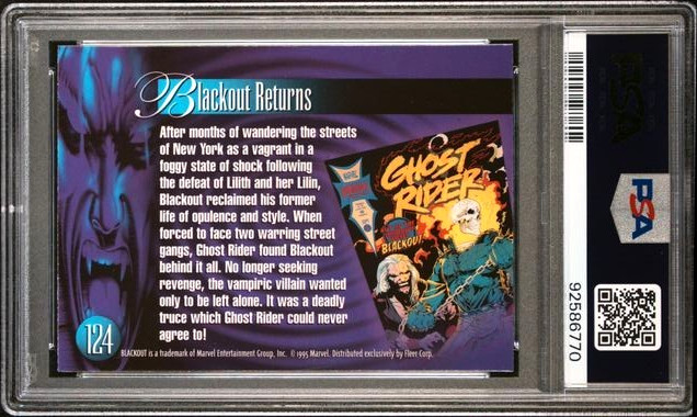 1995 Marvel Flair '95 Annual Blackout PSA 10 (Pop 3) view 2