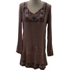 Flying Tomato Bohemian Embroidered Tunic Dress