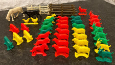 Vtg Tim Mee Farm Animals 44 pcs horse cow sheep goats chicken dog pig No. 14350