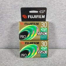 LOT OF 2 NEW SEALED FUJIFILM VHS-C VIDEO CASSETTE TAPES FOR CAMCORDER TC-30 NEW