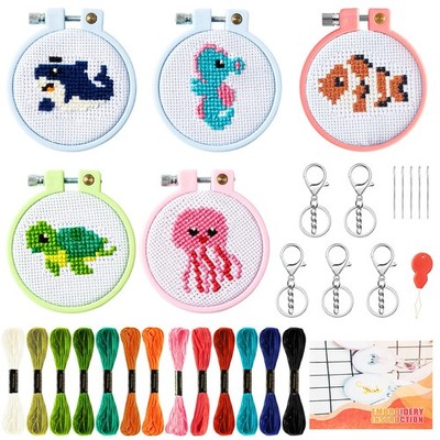Stickstich Spielzeug Set für Kinder Kreuzstich Nähset Anfänger Dschungel