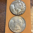 #1651 US 1923-P and 1923-S Peace Dollars VF