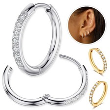 Stainless Steel Huggie Hoop Earrings Unisex Fashion Jewelry For Women, Men