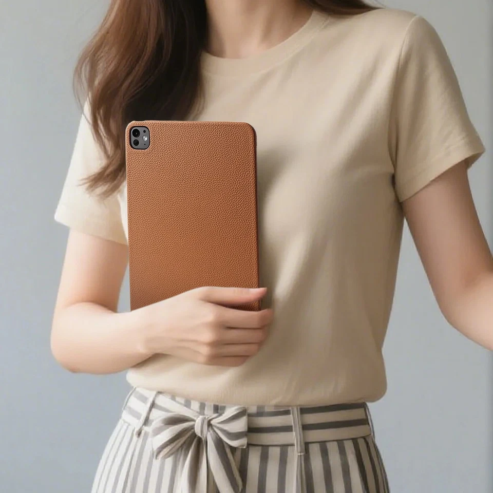 Funda de cuero genuino de lujo para Apple iPad Pro 13 2024 Air 4 5 mini 7 6 cubierta  Foto 3 de 4