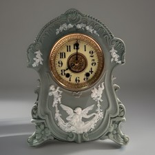 Antique Cameo No 8351 Wedgewood Porcelain Clock By Gilbert