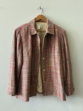 Coldwater Creek Jacket Womens Large Multicolor Silk Tweed Button Front Lined