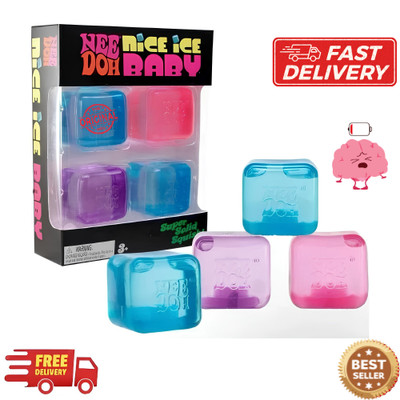 Needoh Nice Ice Baby 4 Pack Mini Cubes Squishy Stress Fidget Toy Authentic