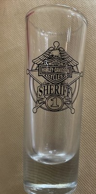 HARLEY-DAVIDSON    SHERIFF 1  SHOT GLASS BARWARE Logo Shield