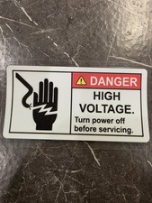 Danger High Voltage UV DTF Sticker Decal Label Electrical Safety Made In USA
