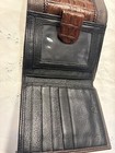 Brighton Women's Tri-Fold Organizer Wallet Brown Pebble Leather + Croc Embossed — photo 5