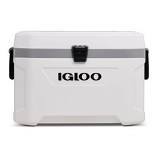 Igloo 54 QT Marine Ultra Ice Chest Cooler, 76-Can Capacity, White and Gray