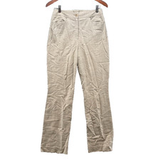 Escada Wool Dress Pants Womens 36 Beige Straight Leg Mid Rise Business Hemmed