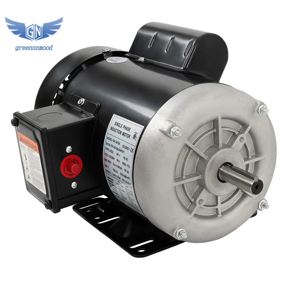 56 Frame 13.6/6.8A Farm Duty Single Phase Motor 1 HP 1725RPM 115V/230V CW/CCW - Image 3 of 4