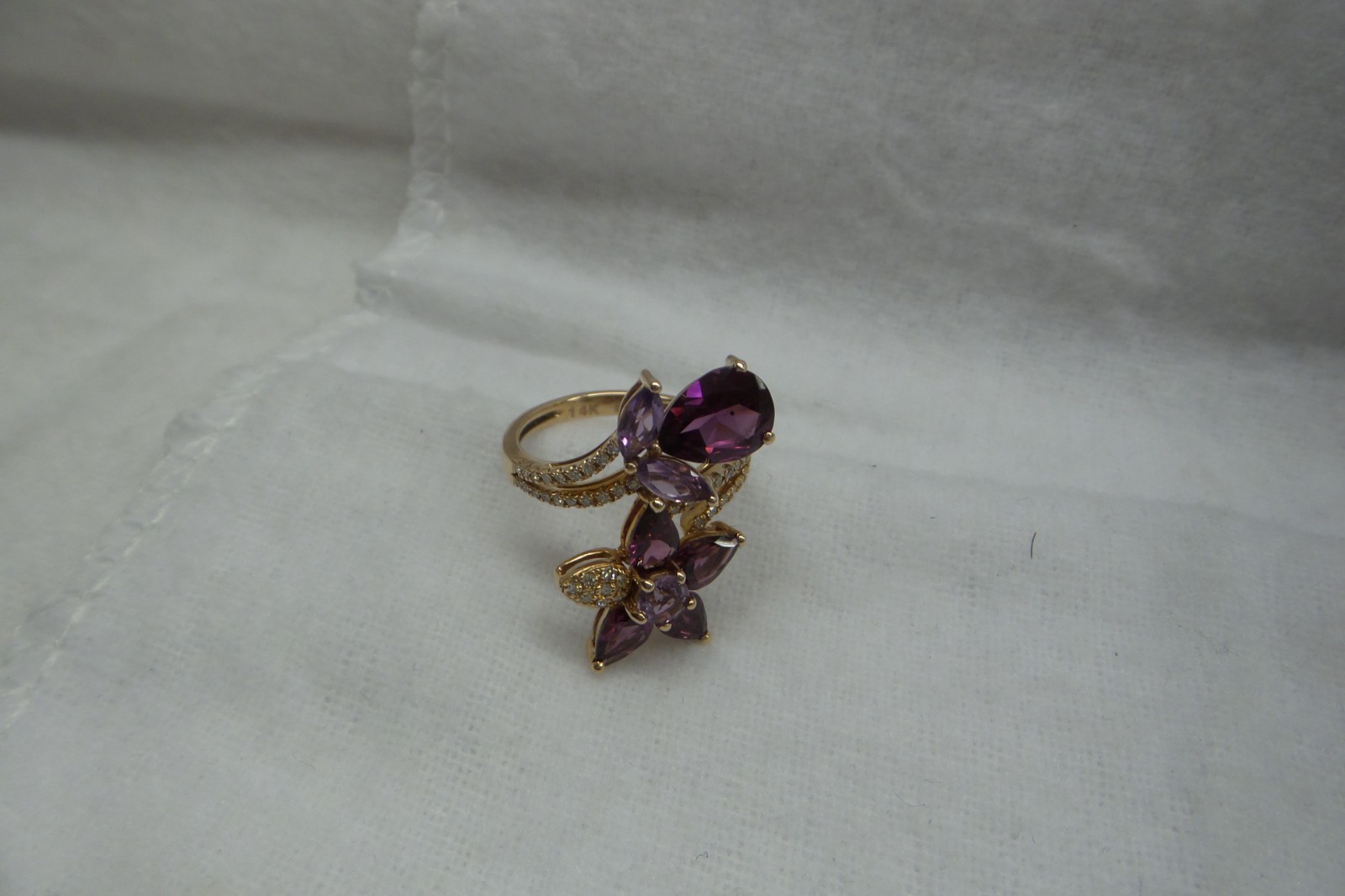 Designer Ring Signed EFFY, Solid 14kt Rose Gold, … - image 10